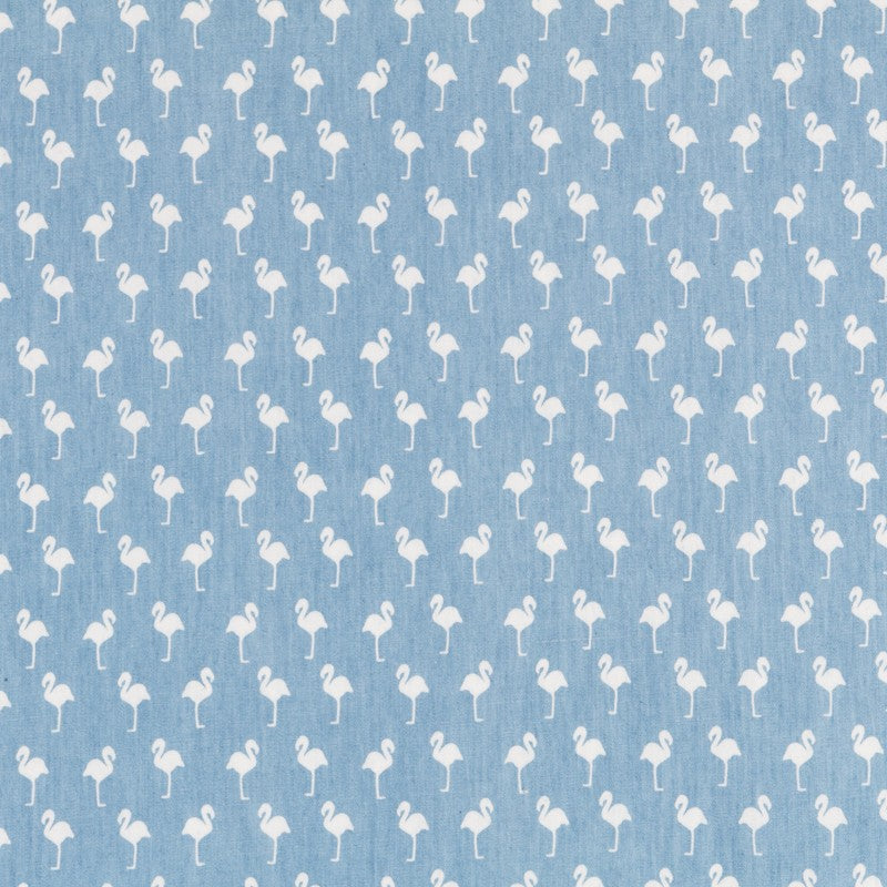 Denim Fine Flamingos Blau - Ribes y Casals