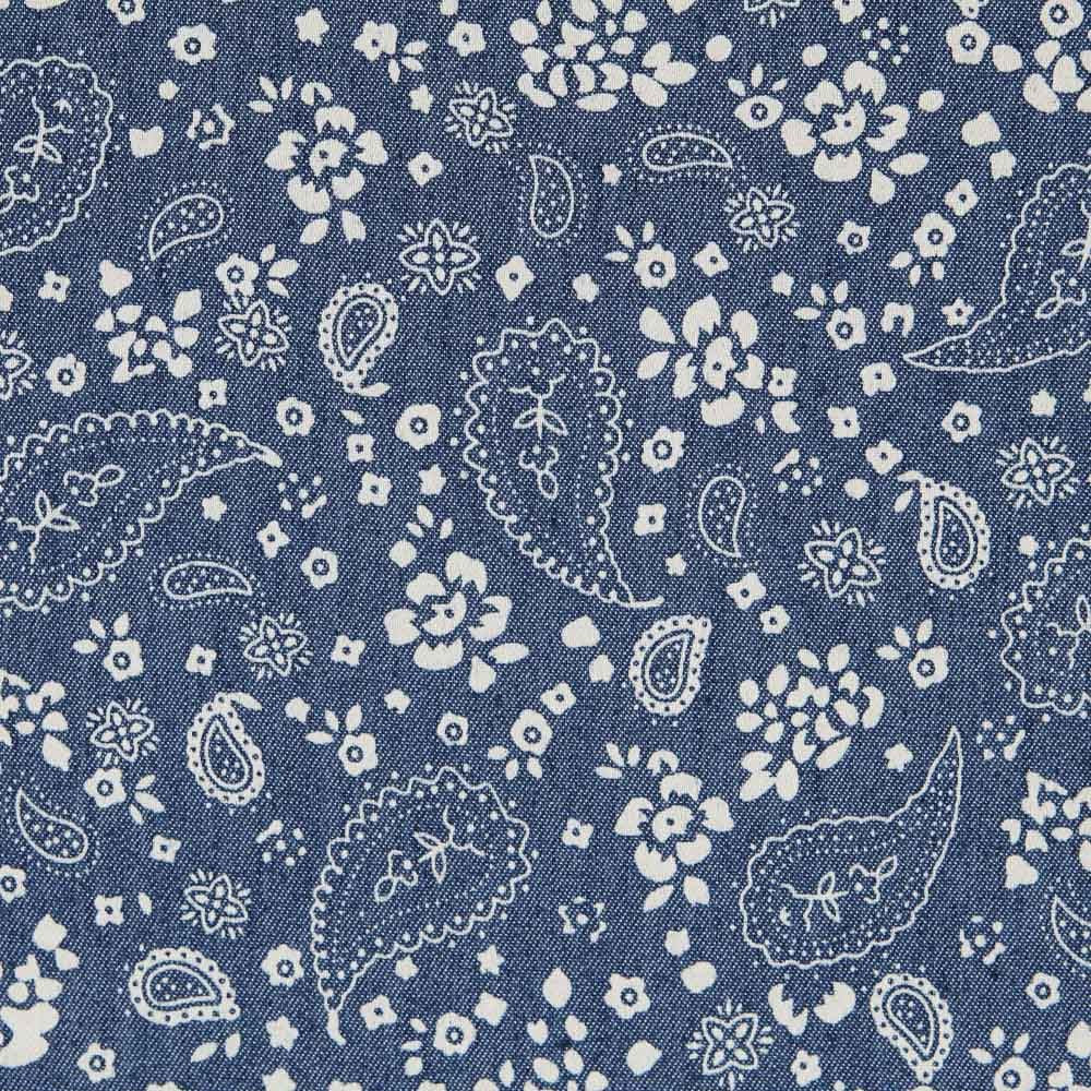 Denim Blumen Paisley Dunkelblau - Ribes y Casals