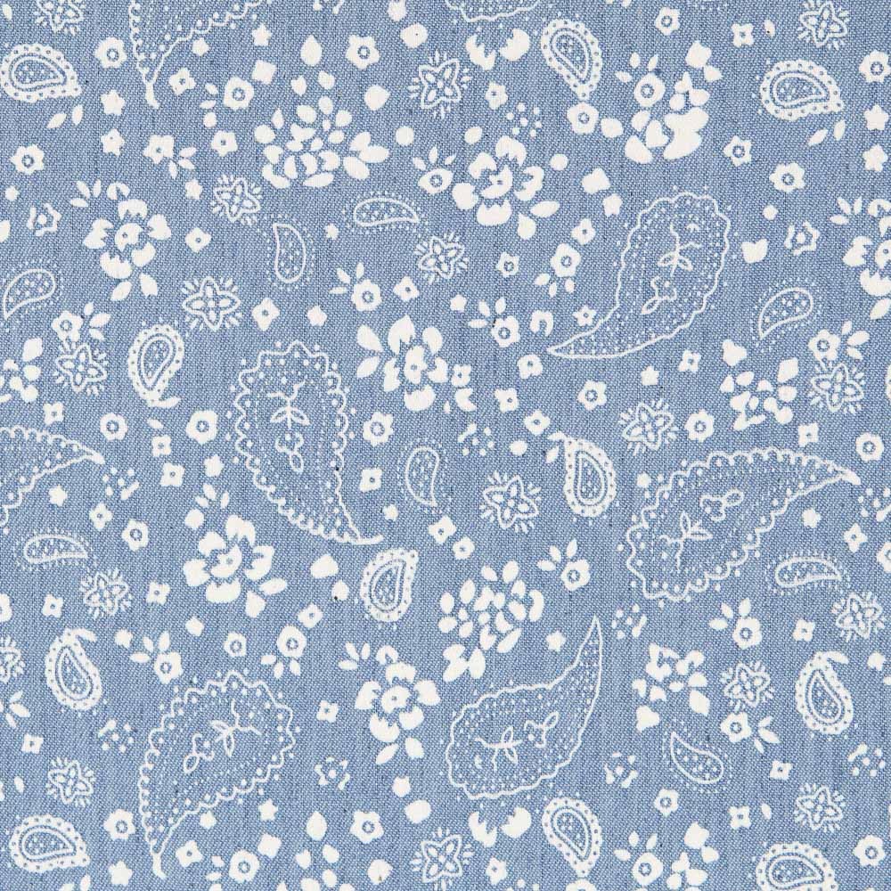 Denim Blumen Paisley Blau - Ribes y Casals