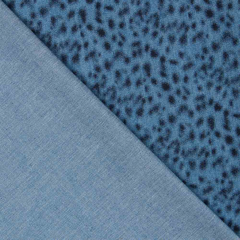 Denim Baumwolle Leopard Denim Schwarz - Ribes y Casals