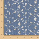Lurexblumen-Stickerei Denim - Ribes y Casals