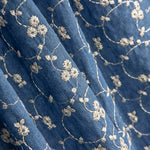 Lurexblumen-Stickerei Denim - Ribes y Casals