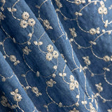 Lurexblumen-Stickerei Denim - Ribes y Casals