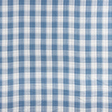 Reversible Vichy Double Gauze Reversible Dark Denim Blue - Ribes y Casals