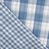 Reversible Vichy Double Gauze Reversible Dark Denim Blue - Ribes y Casals
