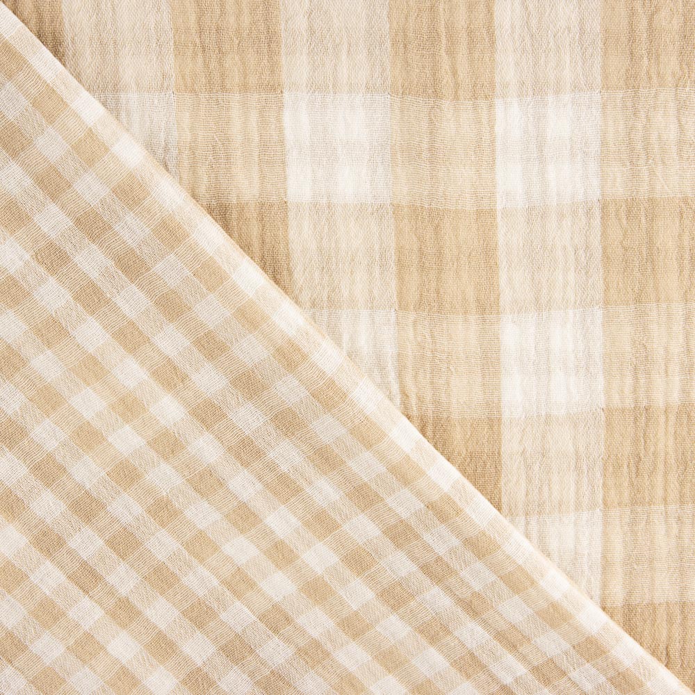Reversible Vichy-Doppelgaze Beige - Ribes y Casals