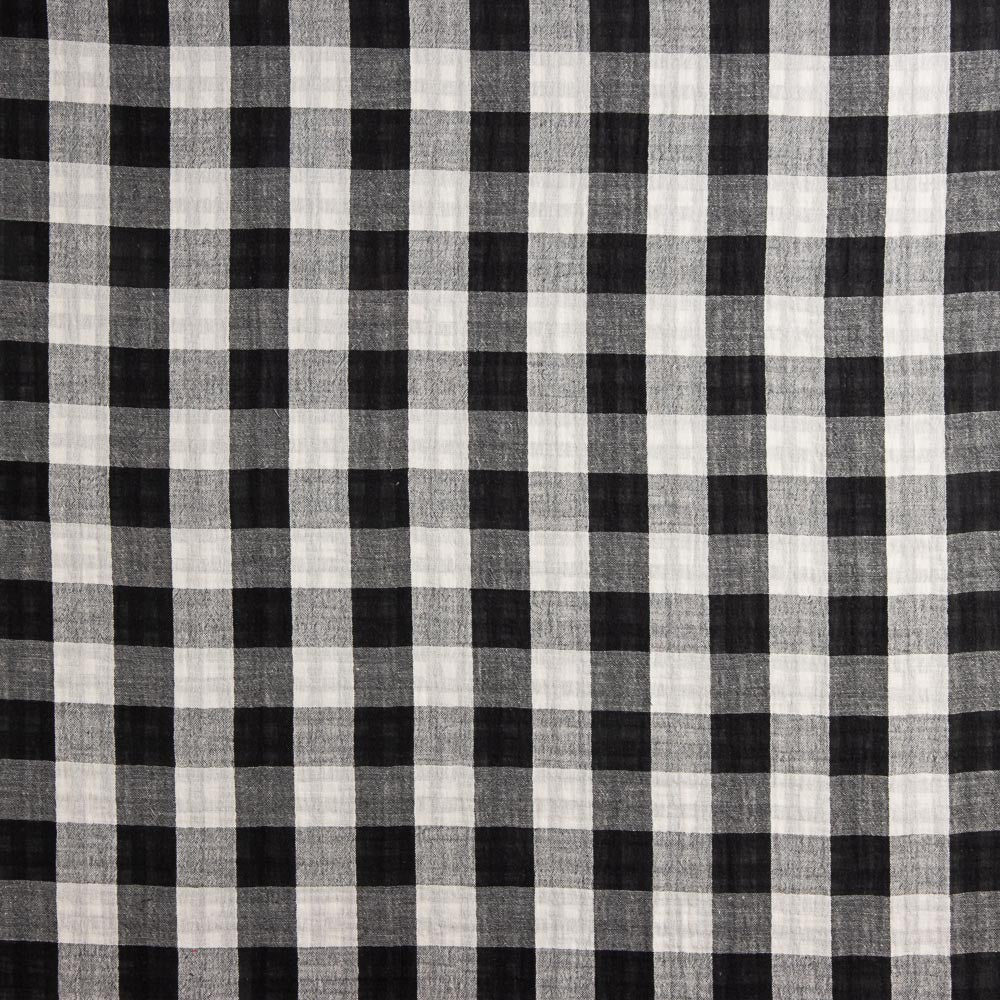Double Reversible Vichy Gaze Schwarz - Ribes y Casals
