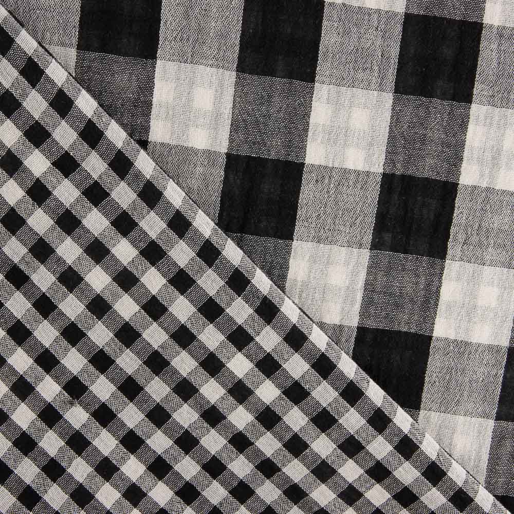 Double Reversible Vichy Gaze Schwarz - Ribes y Casals