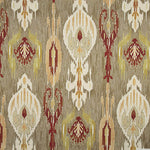 Canvas mit Leinenoptik, orientalisches Ikatmuster in Taupe - Ribes y Casals