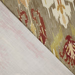 Canvas mit Leinenoptik, orientalisches Ikatmuster in Taupe - Ribes y Casals