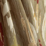 Canvas mit Leinenoptik, orientalisches Ikatmuster in Taupe - Ribes y Casals