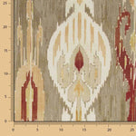 Canvas mit Leinenoptik, orientalisches Ikatmuster in Taupe - Ribes y Casals