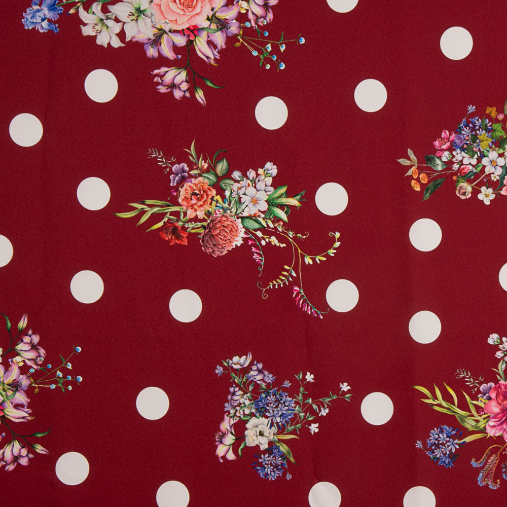 Kastanienbrauner gepunkteter Cretonne Stretch Gabardine - Ribes y Casals