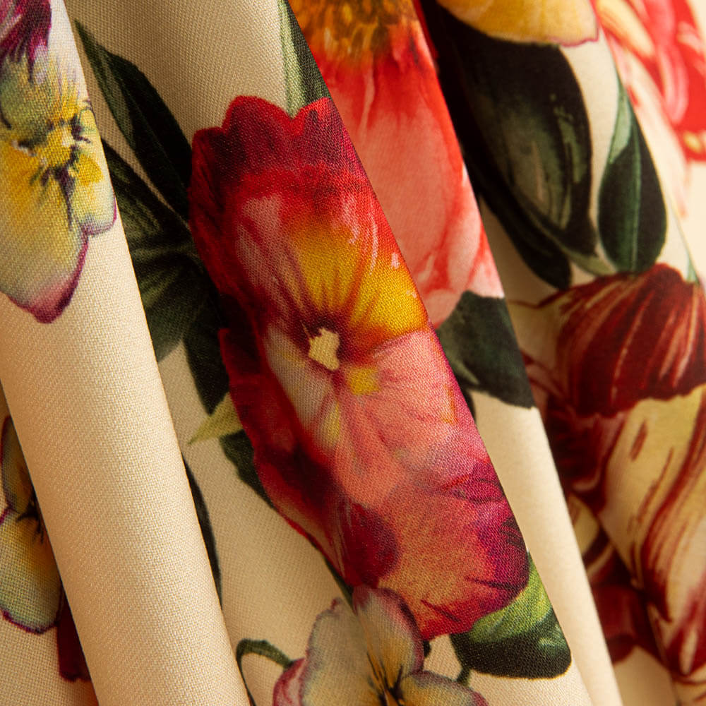 Tulpen Ecru Elastischer Gabardine - Ribes y Casals