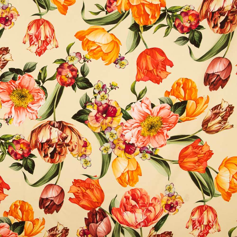 Tulpen Ecru Elastischer Gabardine - Ribes y Casals