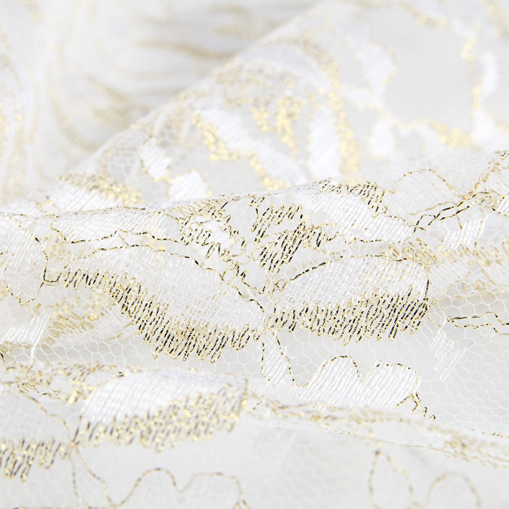 Spitze Lurex Weißgold - Ribes y Casals