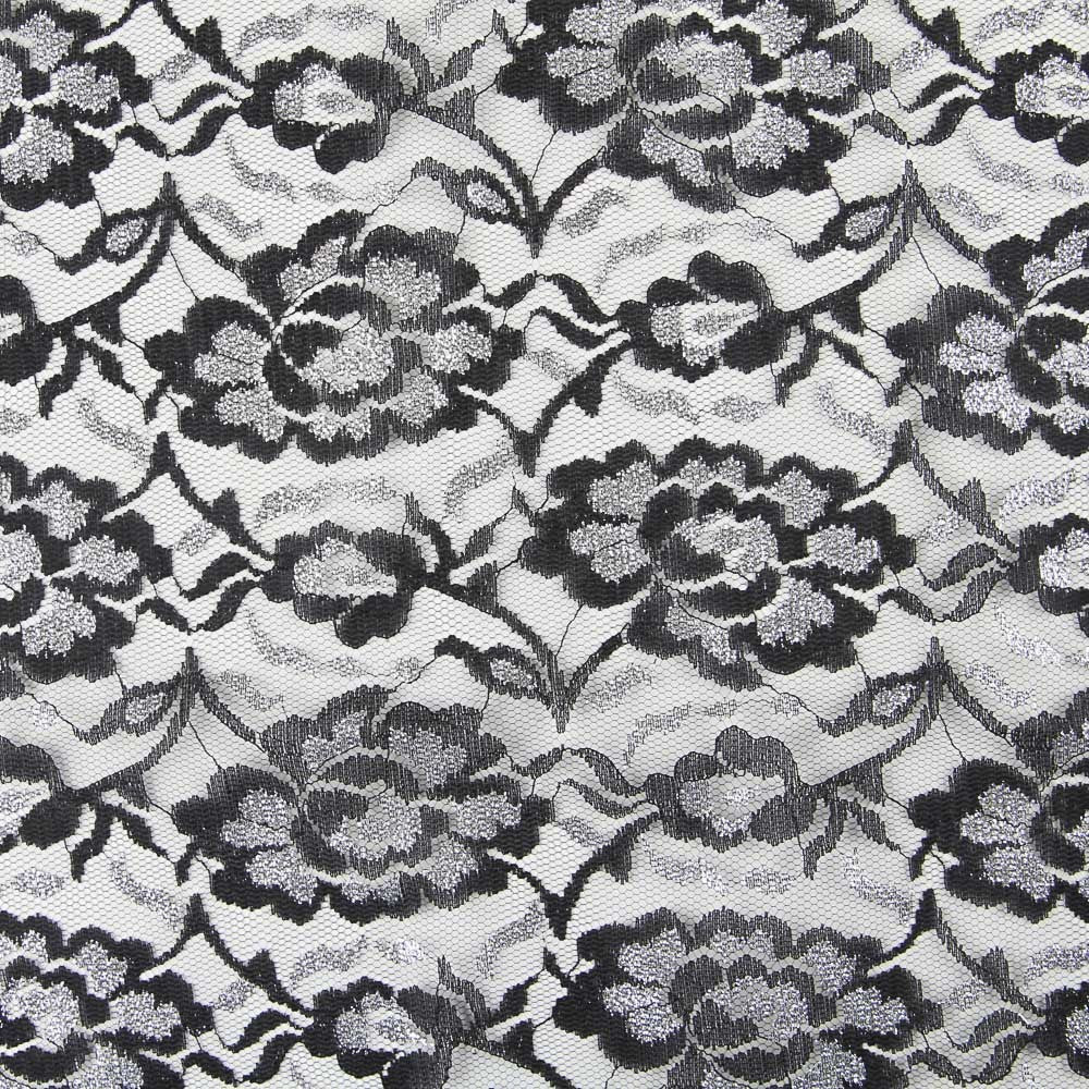 Spitze Lurex Schwarz Silber - Ribes y Casals