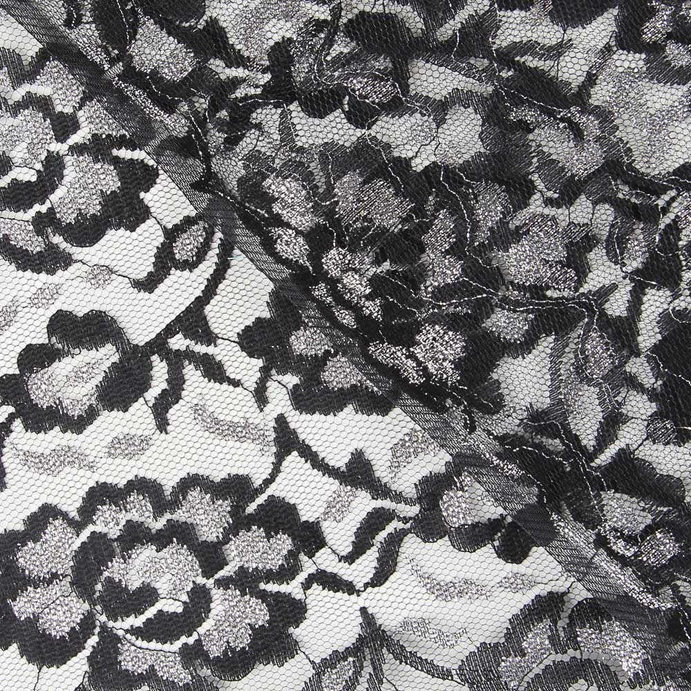 Spitze Lurex Schwarz Silber - Ribes y Casals