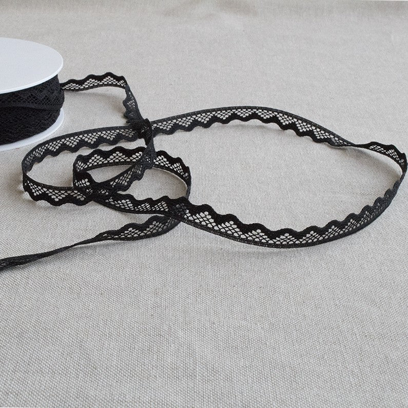 Schwarze Nylon-Spitze 10mm - Ribes y Casals