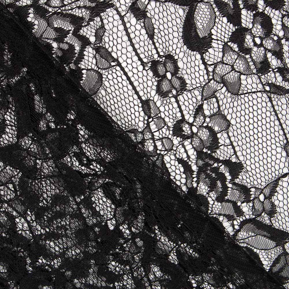 Schwarze florale feine Spitze - Ribes y Casals