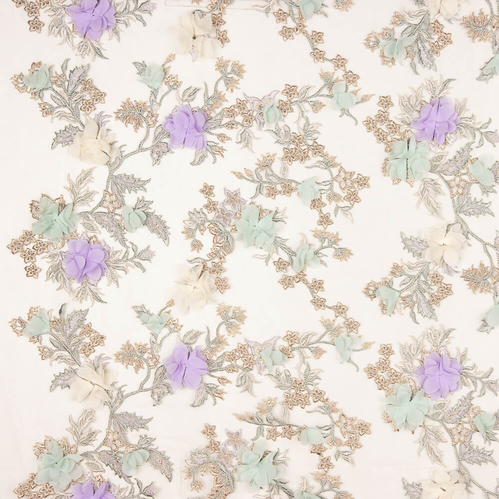 Blassgrüne Fantasy-Lurex-Spitze - Ribes y Casals