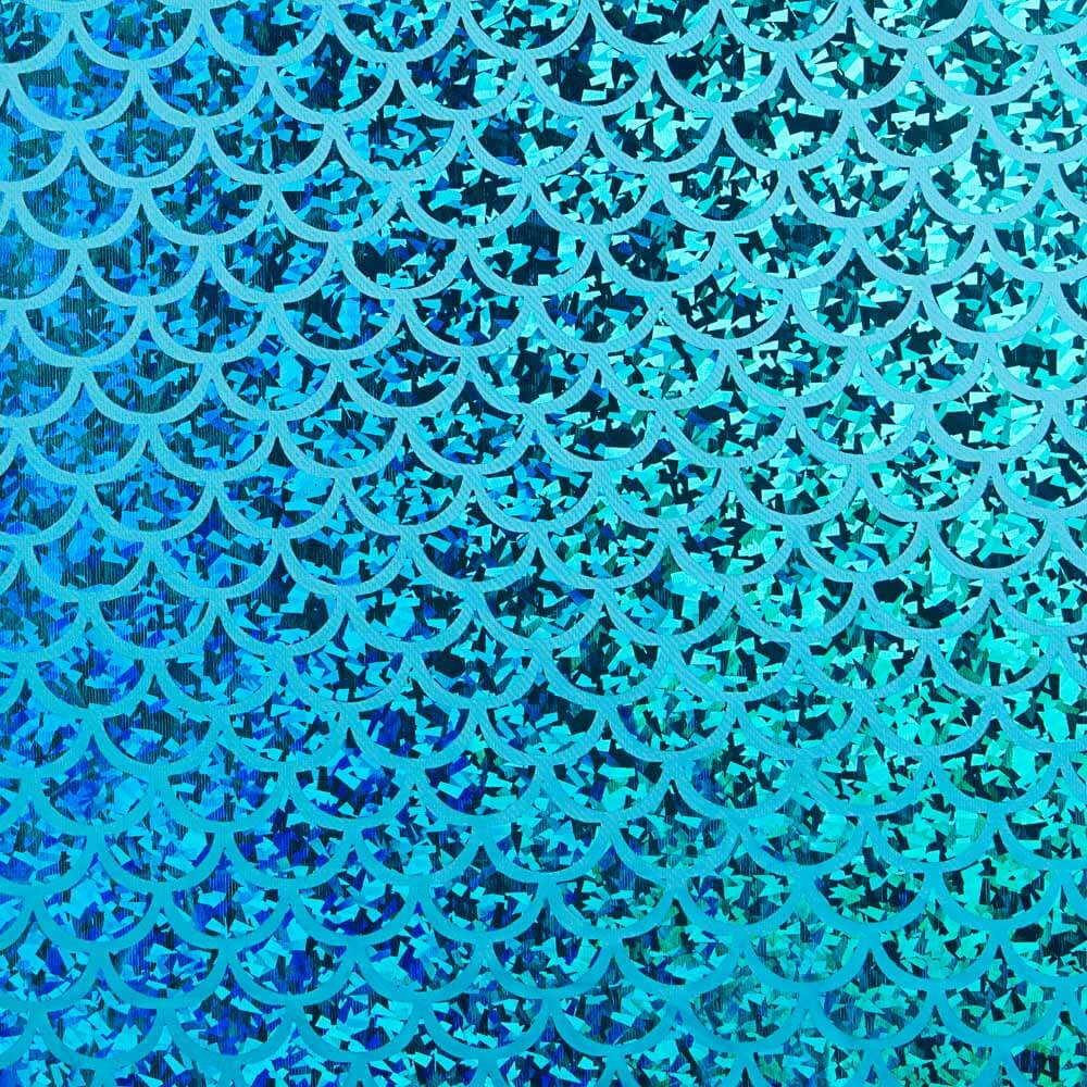Folie gedruckt Schuppen Hologramm Blau - Ribes y Casals