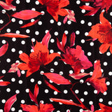 Fama Strecht Blumen Polka Dot Schwarz - Ribes y Casals