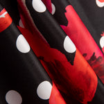Fama Strecht Blumen Polka Dot Schwarz - Ribes y Casals