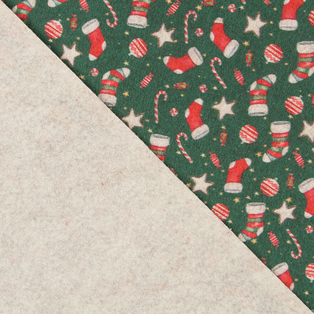 Filz Weihnachtsmuster Socken Grün - Ribes y Casals