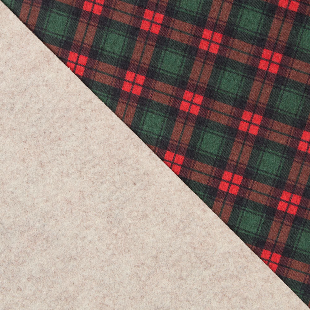 Weihnachten Tartan-Muster Filz Grün - Ribes y Casals
