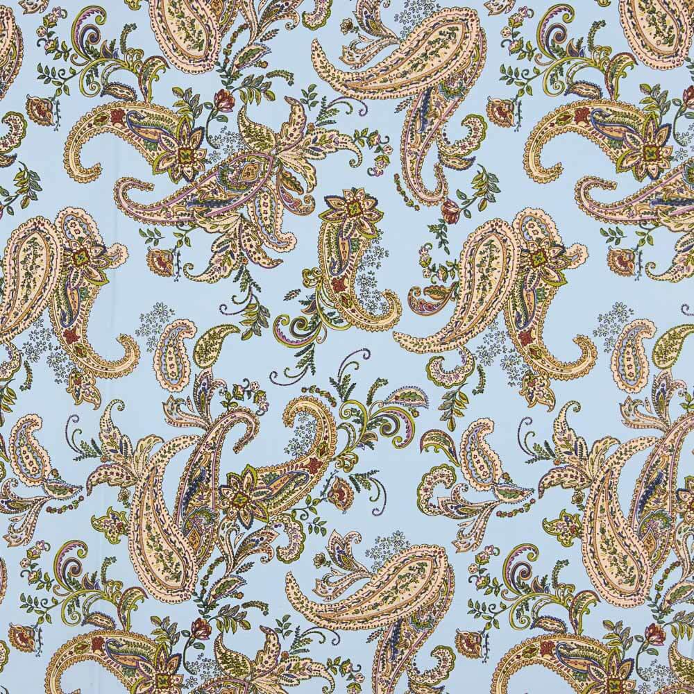 Polyester-Crêpe Polyester-Kaschmir-Muster Hellblau - Ribes y Casals
