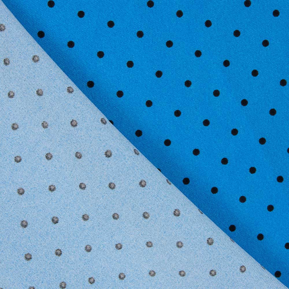 Polka Dots 3mm Blau-Schwarzer Stretch-Regenmantel - Ribes y Casals