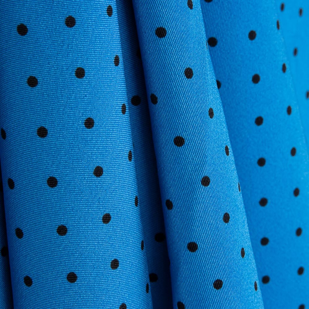 Polka Dots 3mm Blau-Schwarzer Stretch-Regenmantel - Ribes y Casals