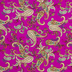 Polyester-Crêpe Polyester-Crêpe Kaschmir-Muster Dunkel-Fuchsia - Ribes y Casals