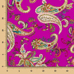 Polyester-Crêpe Polyester-Crêpe Kaschmir-Muster Dunkel-Fuchsia - Ribes y Casals