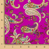 Polyester-Crêpe Polyester-Crêpe Kaschmir-Muster Dunkel-Fuchsia - Ribes y Casals