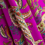 Polyester-Crêpe Polyester-Crêpe Kaschmir-Muster Dunkel-Fuchsia - Ribes y Casals