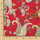 Polyester-Krepp Rot Kaschmir-Muster - Ribes y Casals