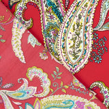 Polyester-Krepp Rot Kaschmir-Muster - Ribes y Casals