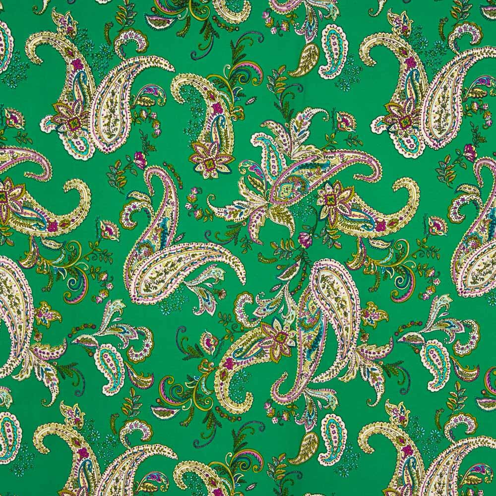 Polyester-Krepp-Muster Kaschmirgrün Jade - Ribes y Casals