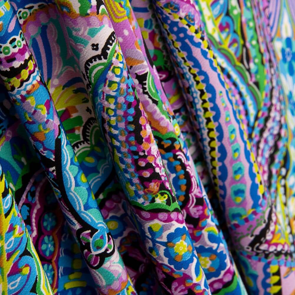 Polyester-Krepp Polyester-Kaschmir Gesättigtes Blau - Ribes y Casals
