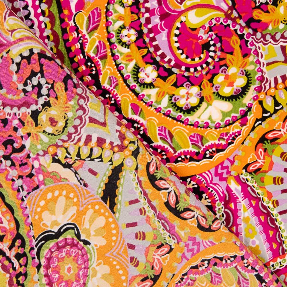 Polyester-Krepp Kaschmir Gesättigter Polyester-Krepp Fuchsien - Ribes y Casals