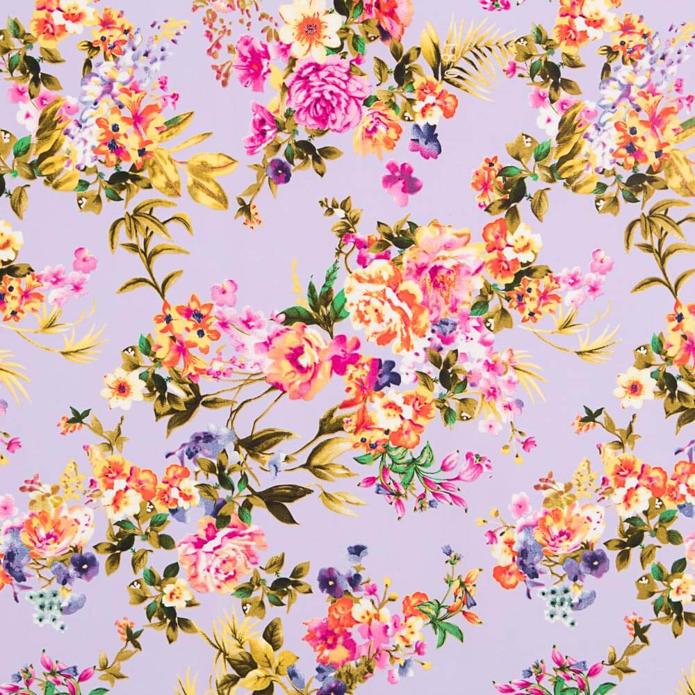 Malvenfarbener Blumenkrepp - Ribes y Casals