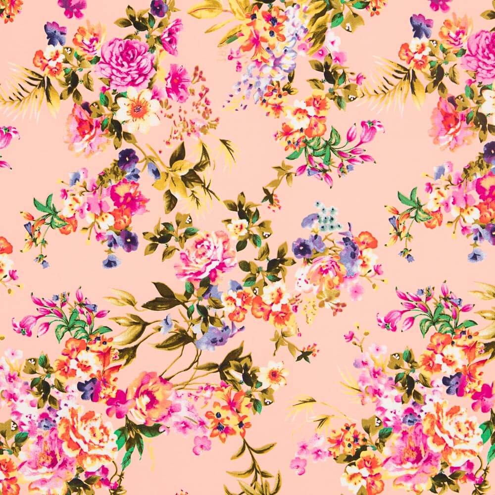 Lachsfarbener Blumenkrepp - Ribes y Casals
