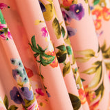 Lachsfarbener Blumenkrepp - Ribes y Casals