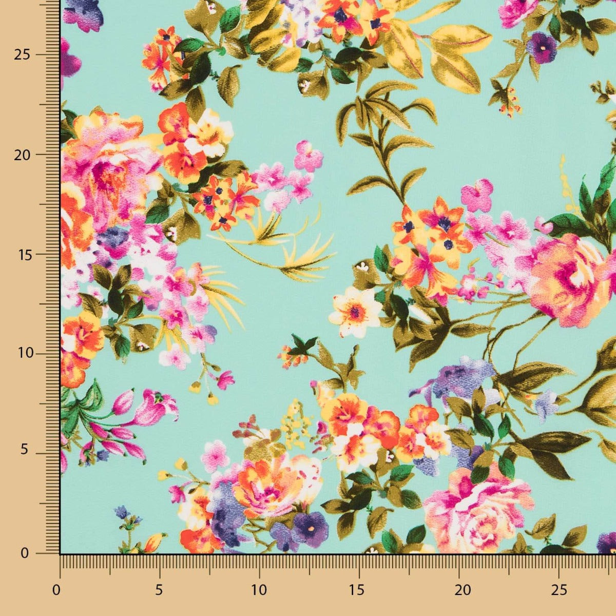 Wassergrüner Blumenkrepp - Ribes y Casals