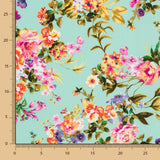 Wassergrüner Blumenkrepp - Ribes y Casals
