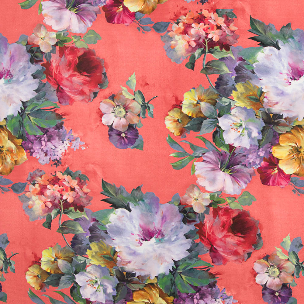 Fama Stretch Blume Aquarell Koralle - Ribes y Casals