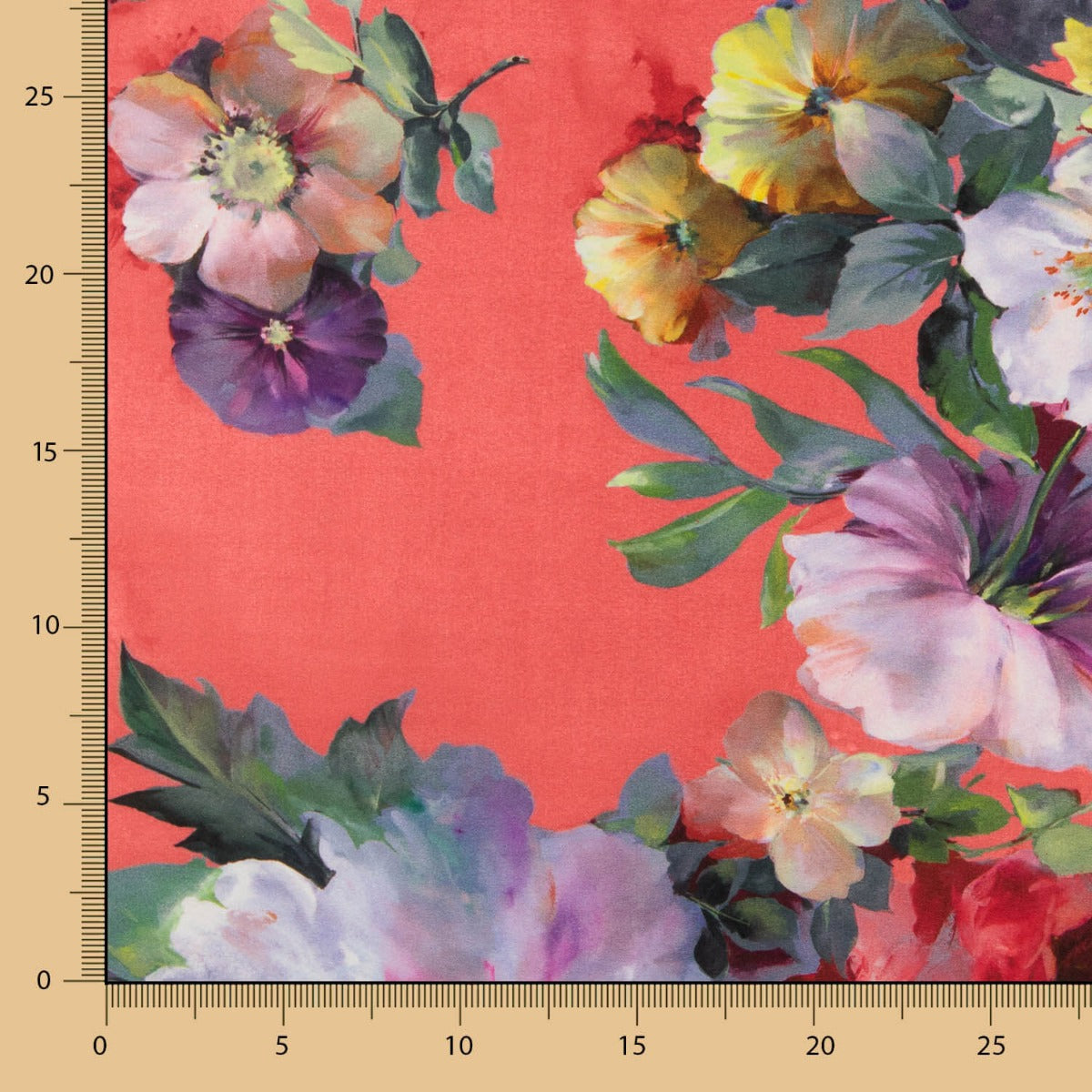 Fama Stretch Blume Aquarell Koralle - Ribes y Casals