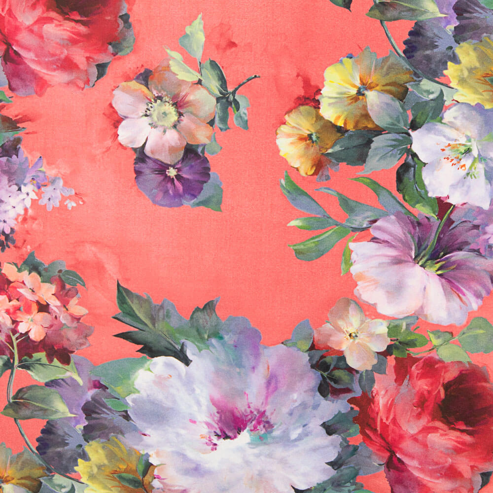 Fama Stretch Blume Aquarell Koralle - Ribes y Casals